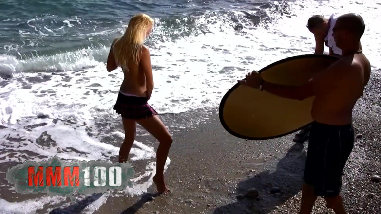 MMM100 Solo: Pretty Blonde Mallory Moore Getting Naked by the Sea