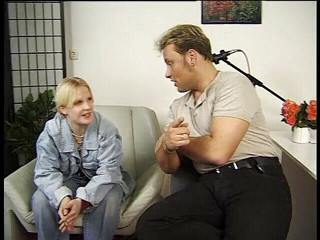 Slutty Teenies: Blonde teen showing her small tits at casting