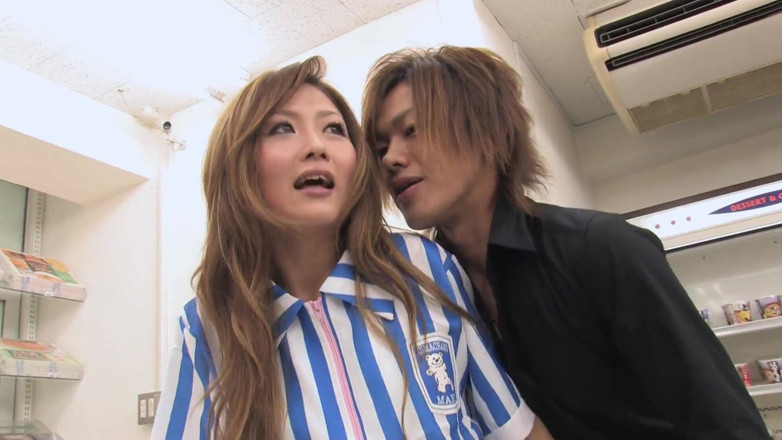 GangAsia: Sexy Japanese store clerk gets fucked by three horny dudes