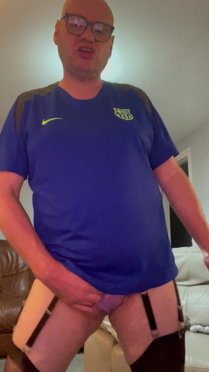 Ancient456: My Blue Football Shirt with Stocking on