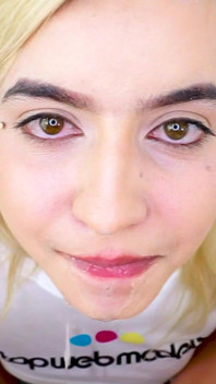 18 year old amateur teen Ivonna Winter no hands cum swallow blowjbo