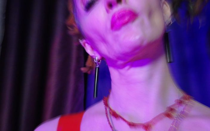 Eva Latexxx: Roodrubberen femdom meesteres solo fetisj dominatrix Eva Latex bdsm grote...