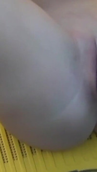 Blonde Slut Fingers Dripping Pussy on Car Hood