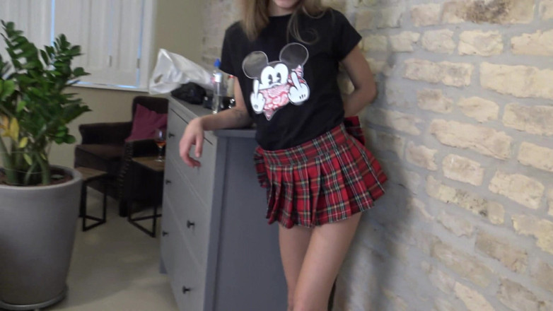 Femdom Austria: I trample a pizza on his face! Terror teenie sock...