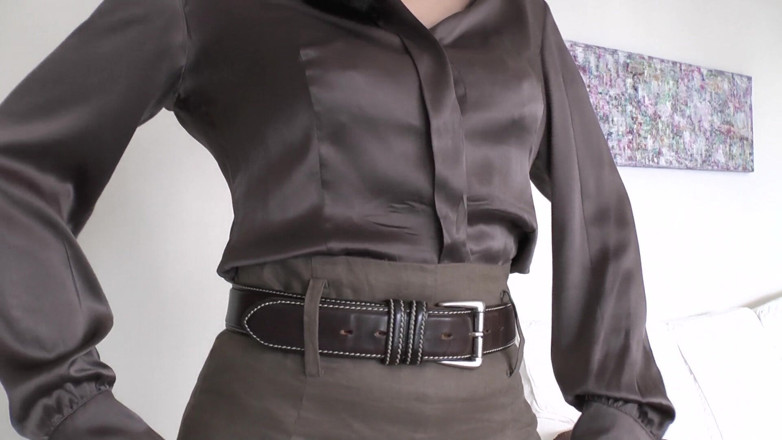 Lady Victoria Valente: Exciting Belt Fitting with a Linen Skirt, Part 2, Lady Victoria...