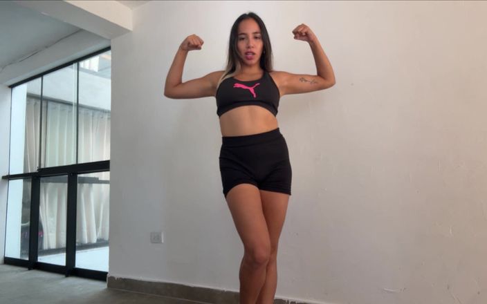 Goddess Alexa femdom: Závislá na gymnastech a uctívání tkaniny svalů biceps abs femdom...