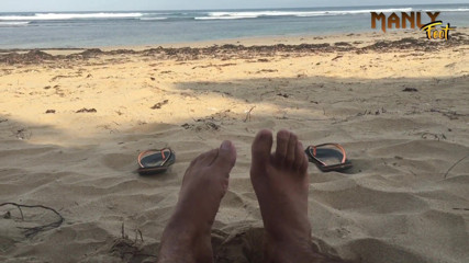 Manlyfoot: Thick White Cum - Nudist Beach - Cum Feet Socks Series - Manlyfoot...