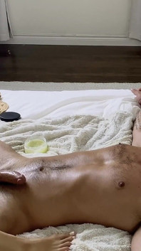 Tied up with Hands-free Prostate Orgasm